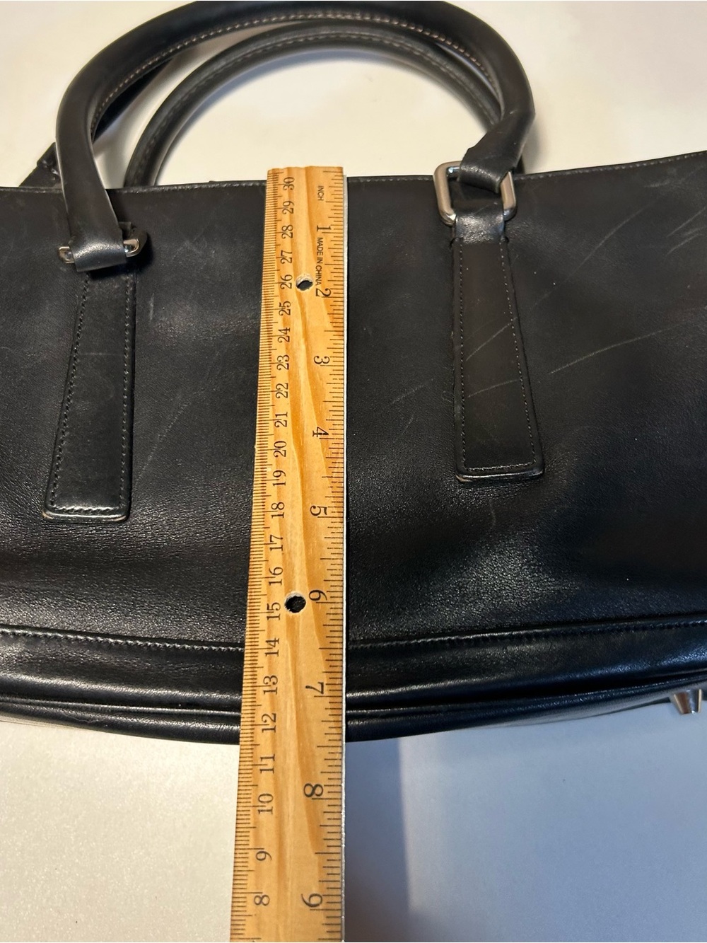 Coach Vintage Black Leather Bonnie Legacy Satchel Double top handle bag 9419 - Picture 15 of 16